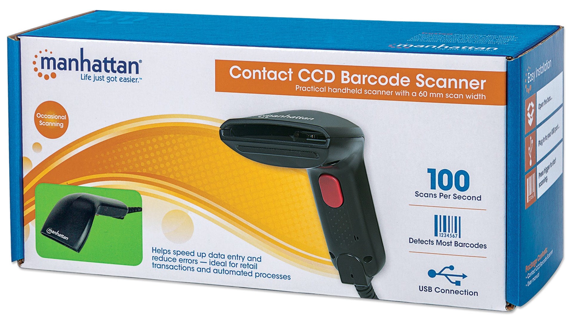 Skenner za barkodove MANHATTAN Contact CCD Barcode Scan USB (USB povezivanje)-5