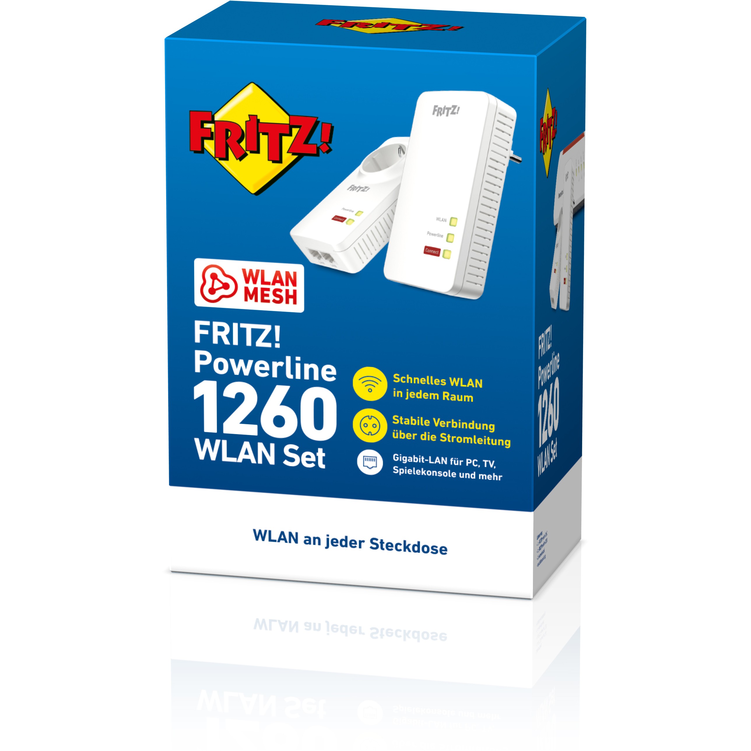AVM FRITZ!Powerline 1260E - WLAN Set (Wi-Fi, Gigabit Ethernet, HomePlug AV2, 1200 Mbit/s, 802.11g/b/a)-4