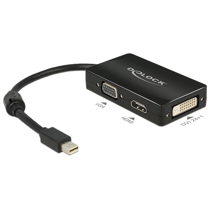 ADAPTER DELOCK Delock Adapter mini Displayport (mini displayport, VGA (D-Sub)+ HDMI + DVI, maksimalna rezolucija 1920 x 1200, pasivni)