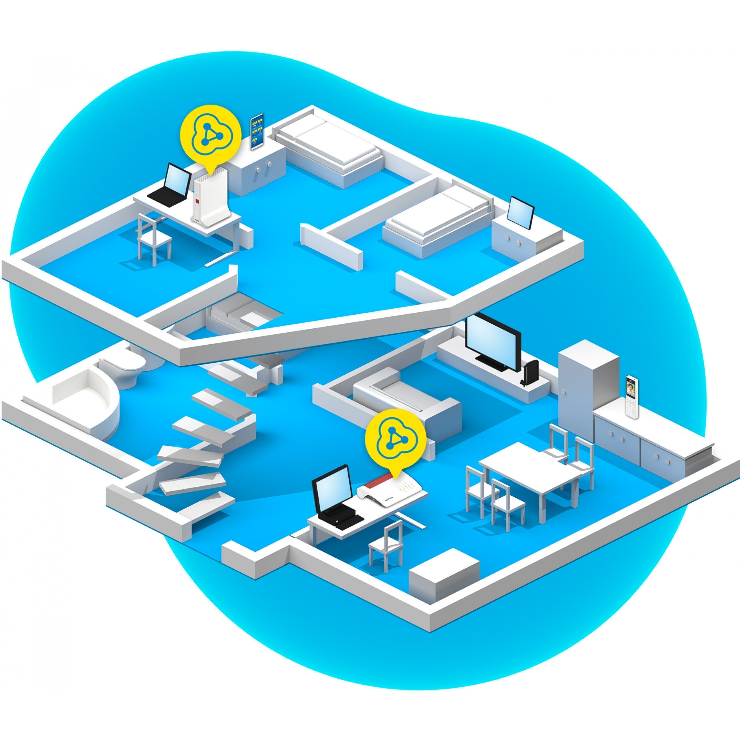 Mrežni repetitor AVM FRITZ REPEATER 3000 AX (Wi-Fi 6, Tri-band, 4200 Mbit/s, 2x RJ-45, DC)-4