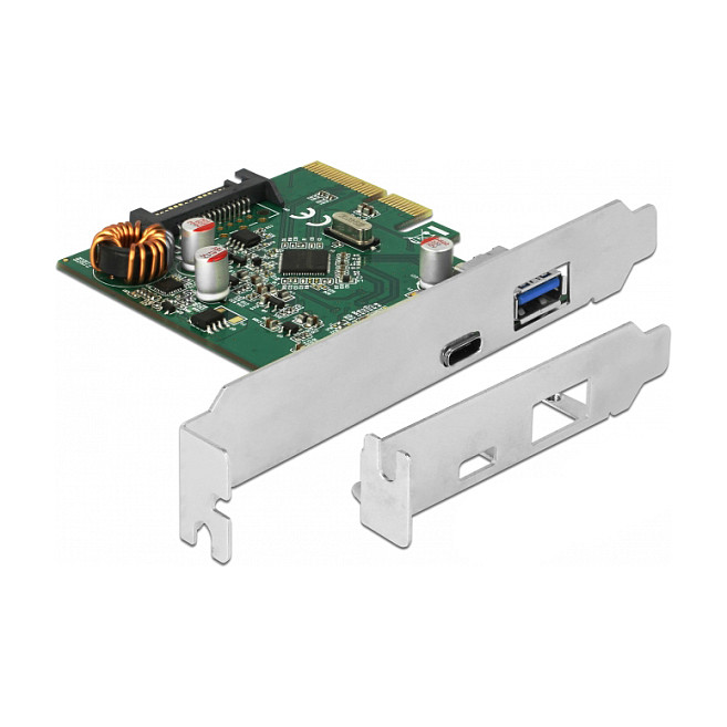 Delock PCIe 3.0 x4 na USB 3.2 Gen 2 Adapter Kartica, 1x USB-A, 1x USB-C-0
