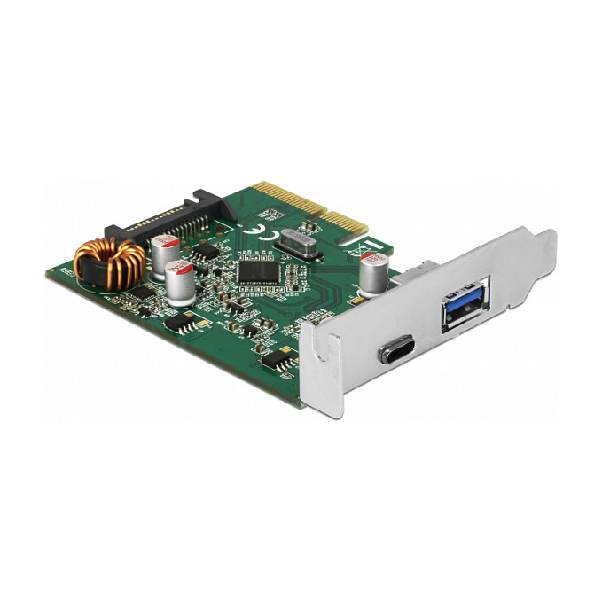 Delock PCIe 3.0 x4 na USB 3.2 Gen 2 Adapter Kartica, 1x USB-A, 1x USB-C-1