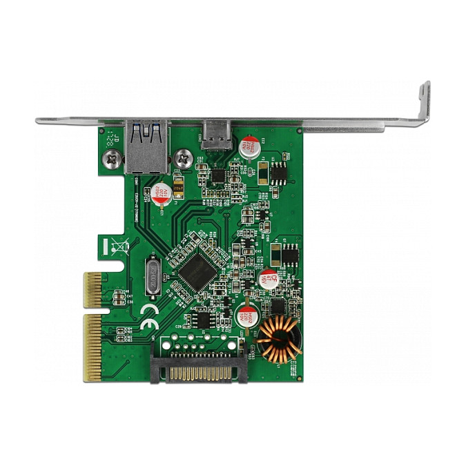 Delock PCIe 3.0 x4 na USB 3.2 Gen 2 Adapter Kartica, 1x USB-A, 1x USB-C-3