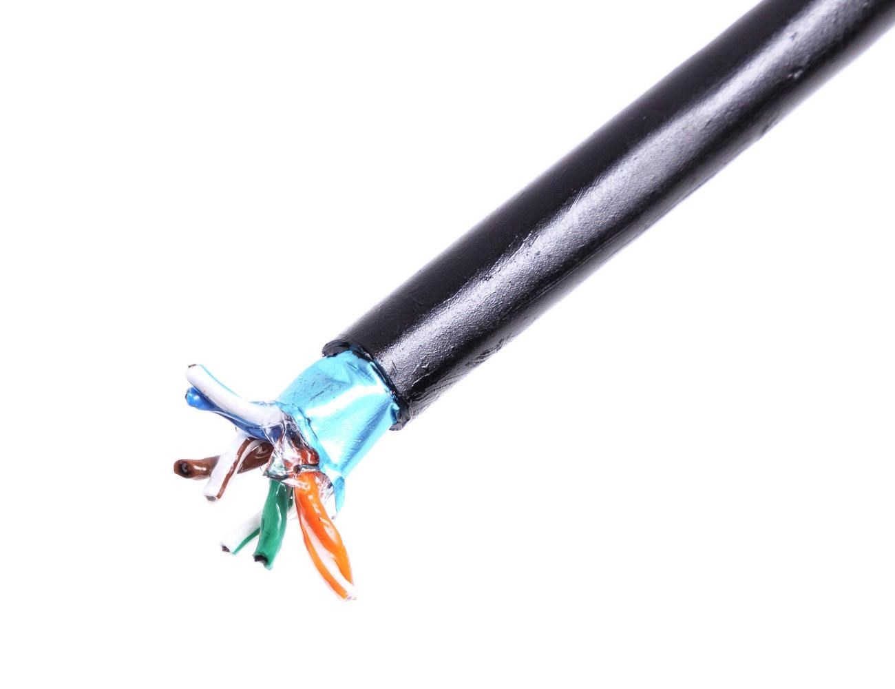 Vanjski instalacijski kabel DIGITUS cat.5e, F/UTP, AWG24/1, PE, 305m, crni, na kolutu