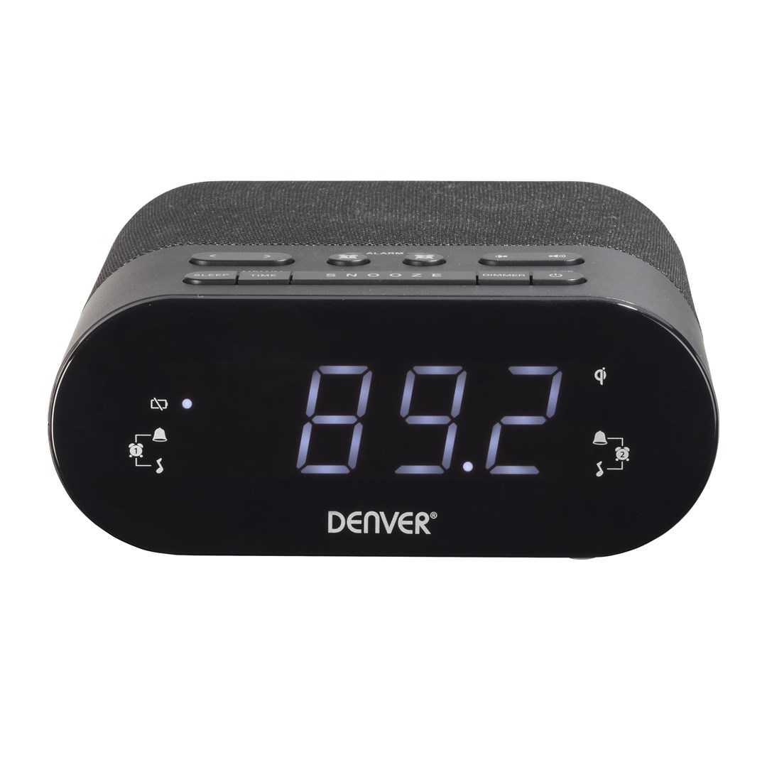 Radio budilica DENVER CRQ-107 s bežičnim punjačem, FM radio, USB-5