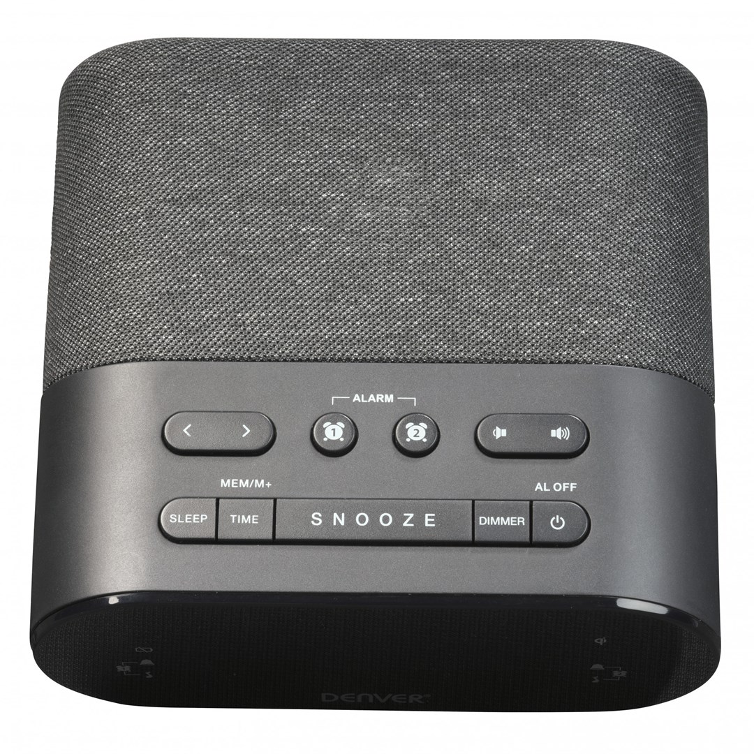 Radio budilica DENVER CRQ-107 s bežičnim punjačem, FM radio, USB-3