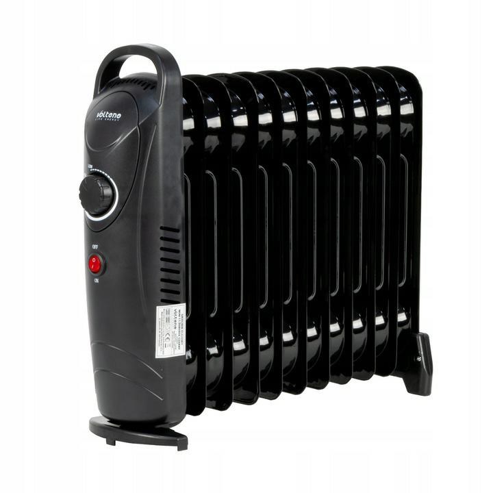 Uljni radijator VOLTENO VO2829 Mini (11 rebara, 1200 W, 2 razine grijanja, termostat, crna boja)-1