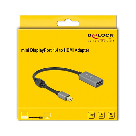 Adapter DELock DEL-20CM (aktivni video konverter, maksimalna rezolucija 3840 x 2160 piksela, HDMI Type A, Mini DisplayPort, dužina kabela 0.2 m)-1