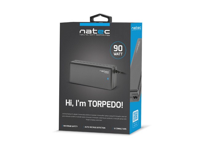 Univerzalni Adapter za struju NATEC Torpedo UNI-90 (90W, univerzalni priključci)-6