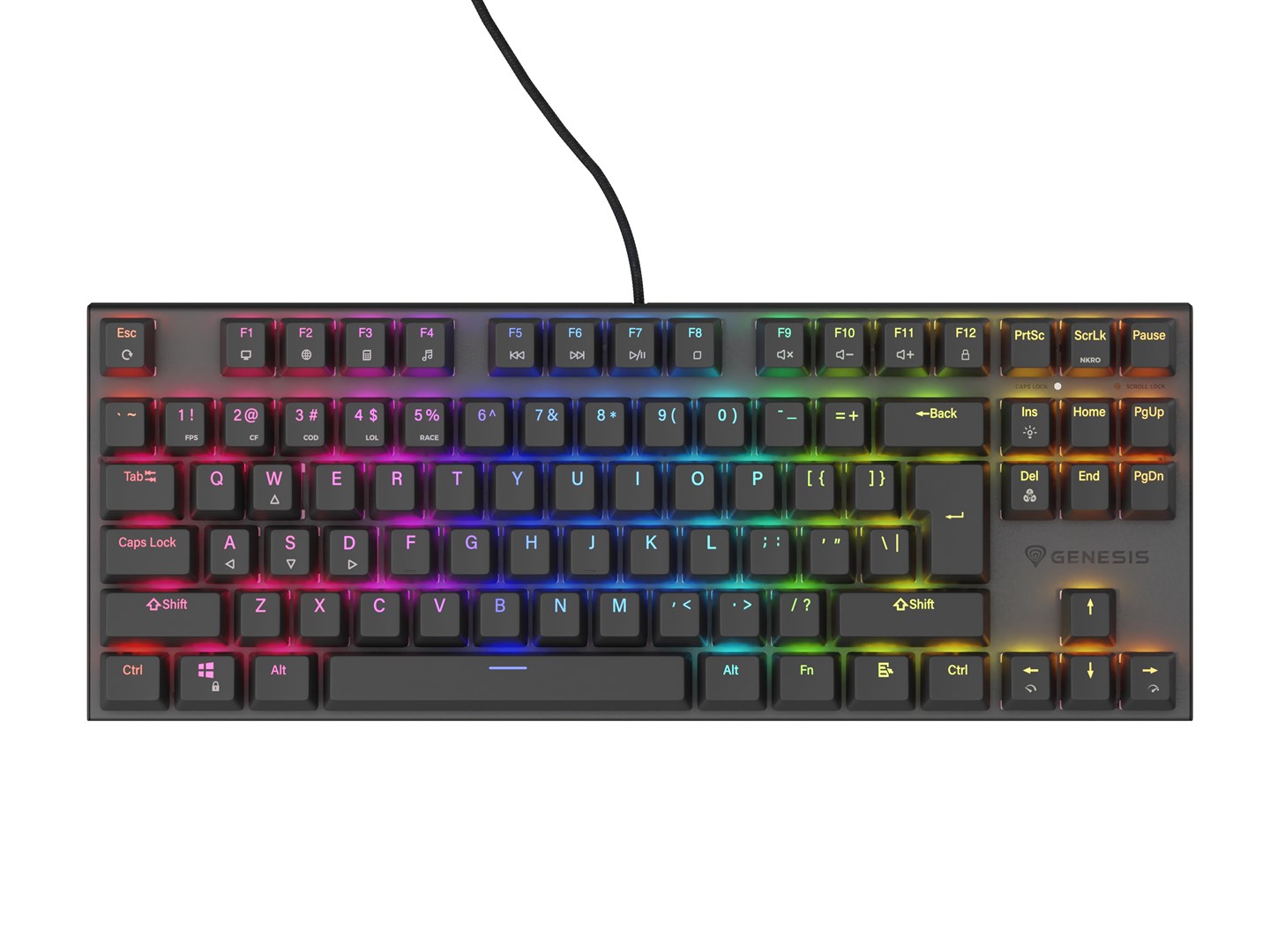 Igraća tipkovnica GENESIS Thor 303 TKL ES RGB (mehanička, tihi prekidači, pozadinsko osvjetljenje, crna)-2