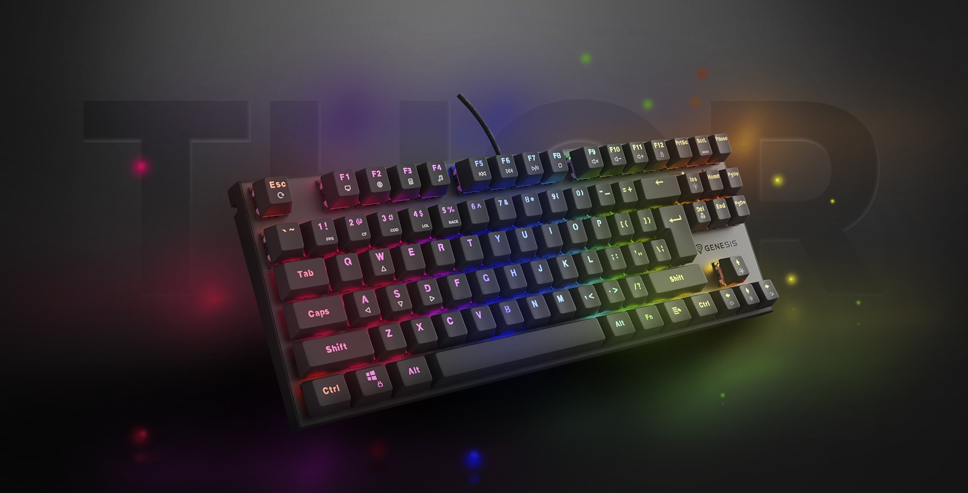 Igraća tipkovnica GENESIS Thor 303 TKL ES RGB (mehanička, tihi prekidači, pozadinsko osvjetljenje, crna)-10