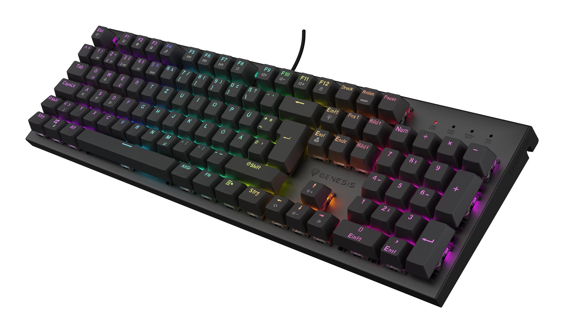 Igraća tipkovnica GENESIS Thor 303 DE (mehanička, RGB pozadinsko osvjetljenje, smeđa prekidača, hot swap, crna)-2