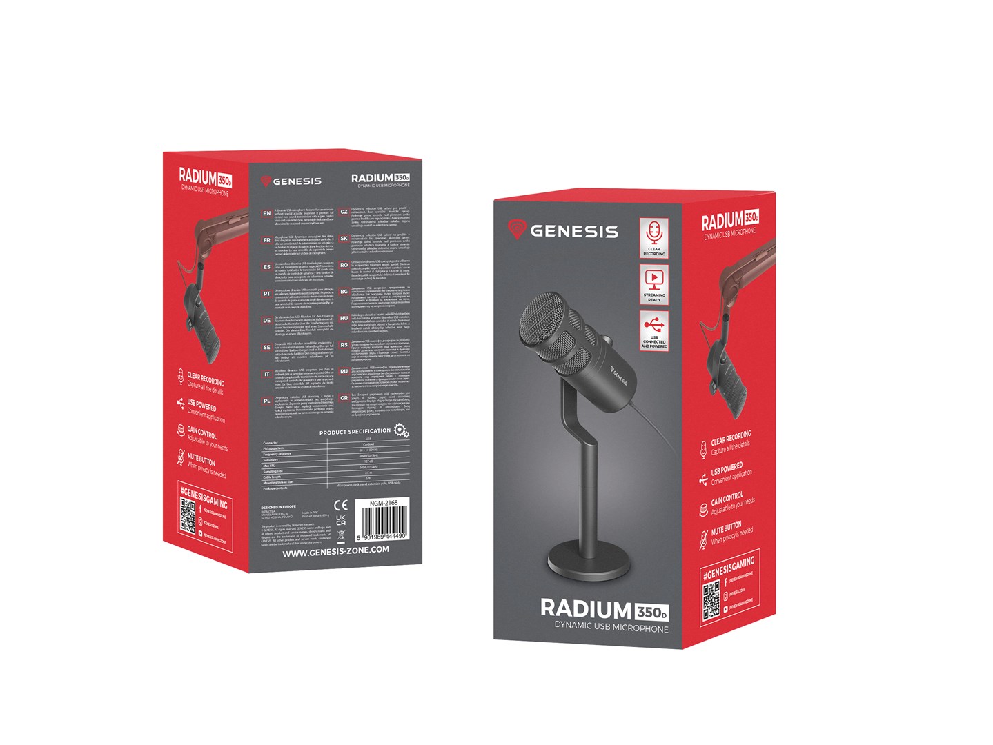 Dinamički USB mikrofon GENESIS Radium 350D (crna boja)-4
