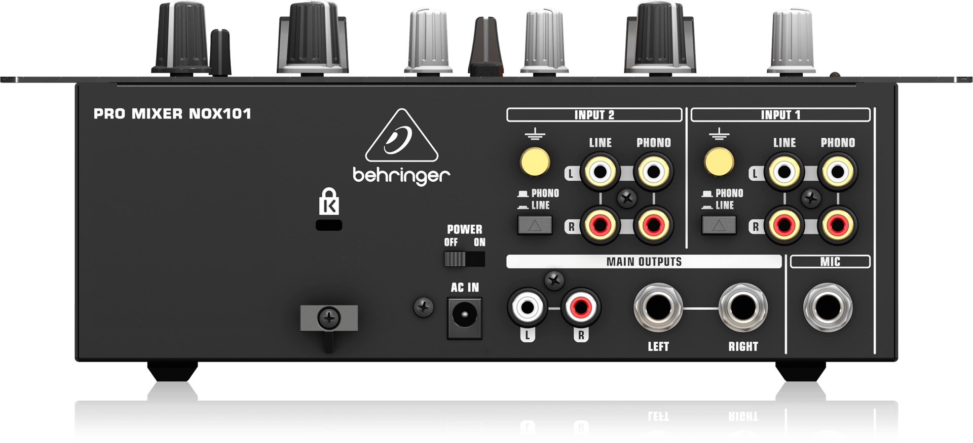 DJ Mikseta BEHRINGER NOX101 (2 kanala, 3-band EQ, VCA crossfader)-3