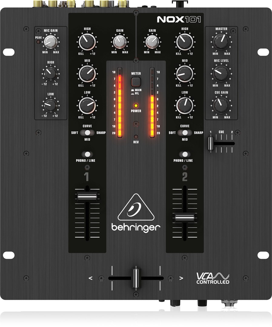 DJ Mikseta BEHRINGER NOX101 (2 kanala, 3-band EQ, VCA crossfader)-0
