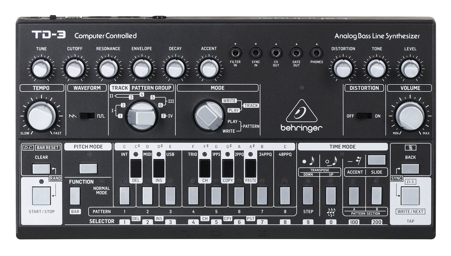 Analogni sintesajzer BEHRINGER TD-3-BK (crni, MIDI in/out, DC ulaz, USB)-1