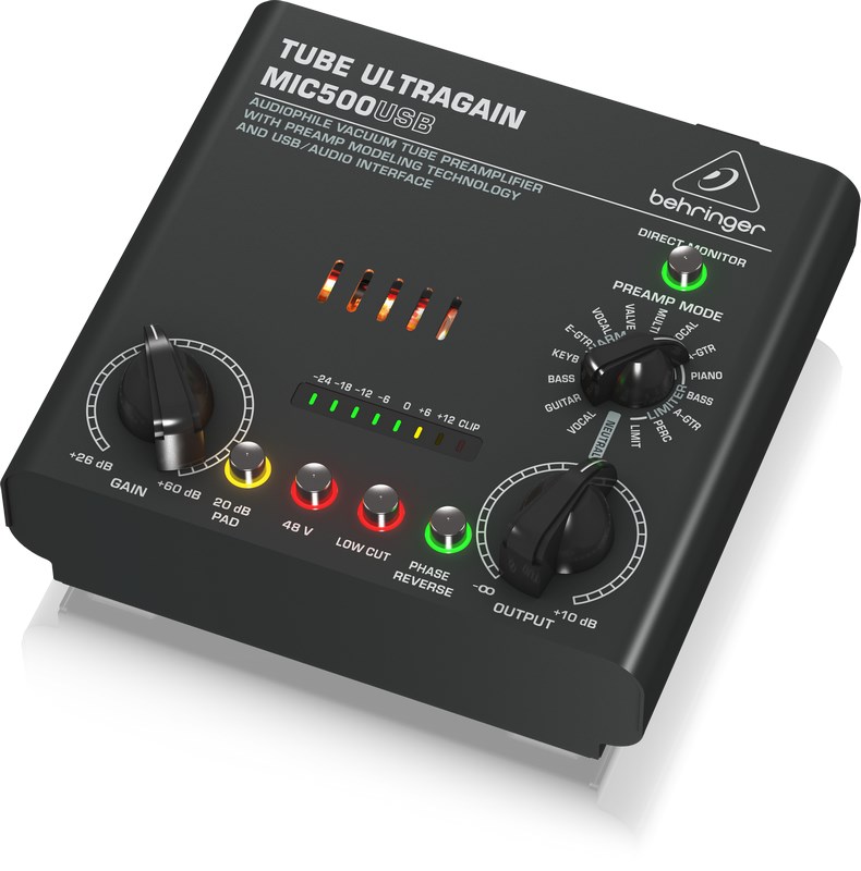 Mikrofonsko predpojačalo BEHRINGER MIC500USB (12AX7 lampa, USB sučelje)-0