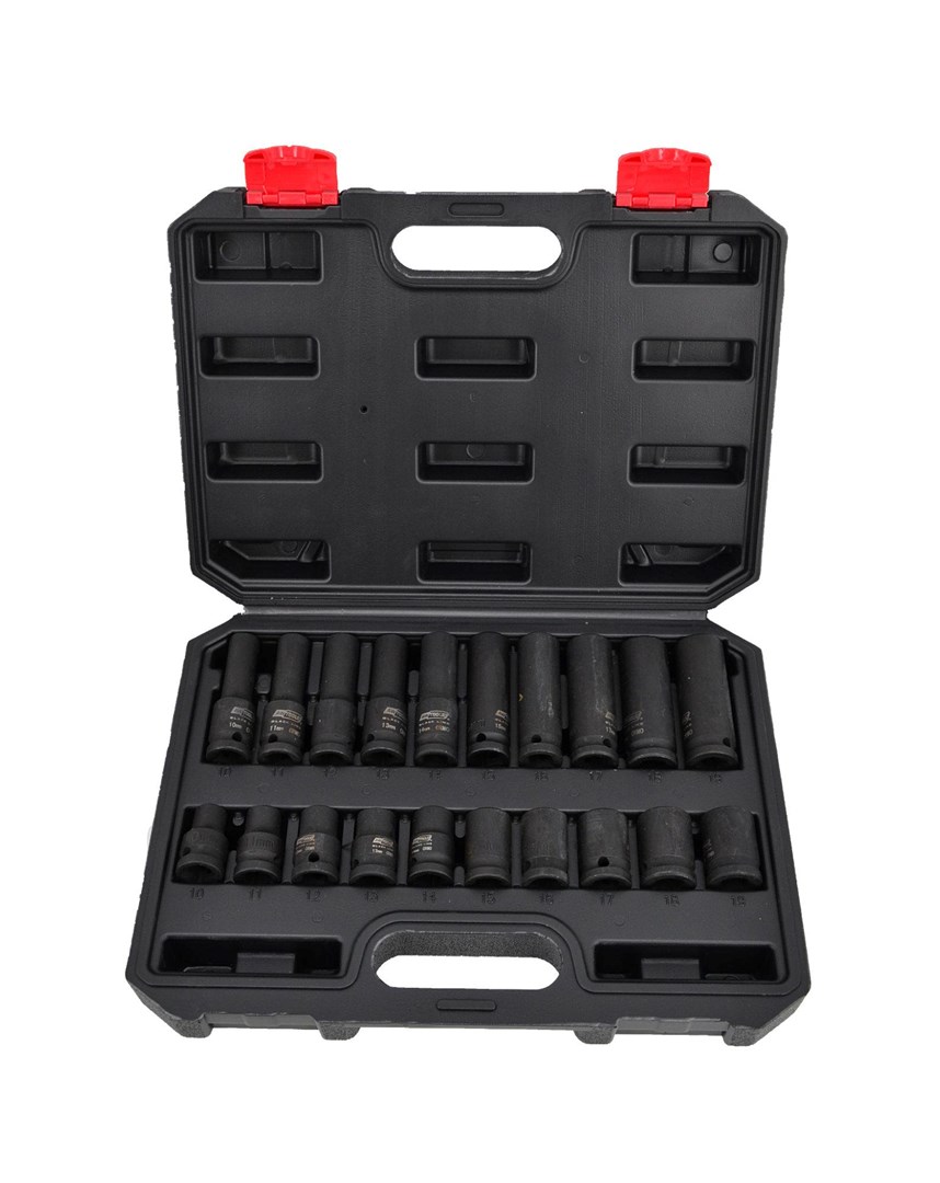 Komplet udarnih nasadnih ključeva AWTOOLS AW38695BL (1/2", 20 komada, 10-19 mm, kratki i dugi, CrMo)-1