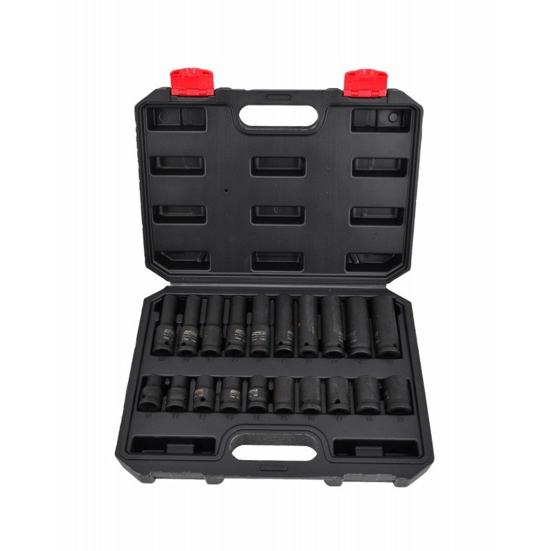 Komplet udarnih nasadnih ključeva AWTOOLS AW38695BL (1/2", 20 komada, 10-19 mm, kratki i dugi, CrMo)-0