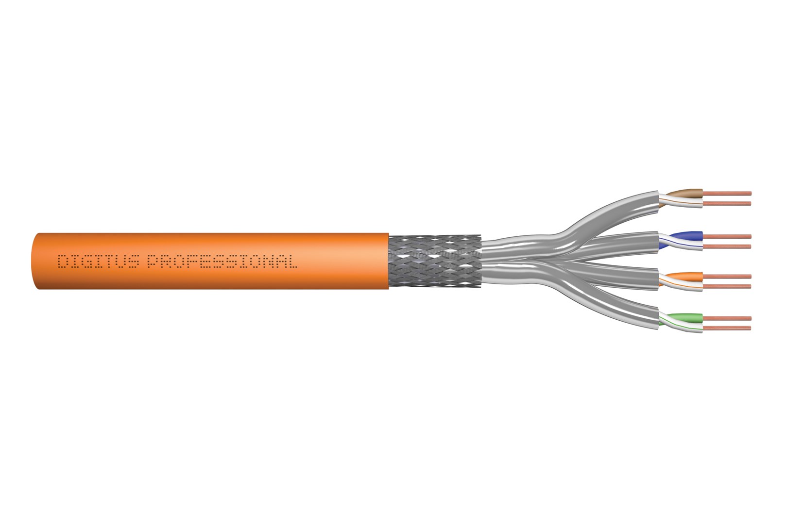 Instalacijski kabel, DIGITUS Cat.7 (S/FTP, B2ca, AWG 23/1, LSOH, 500m, narančasta)