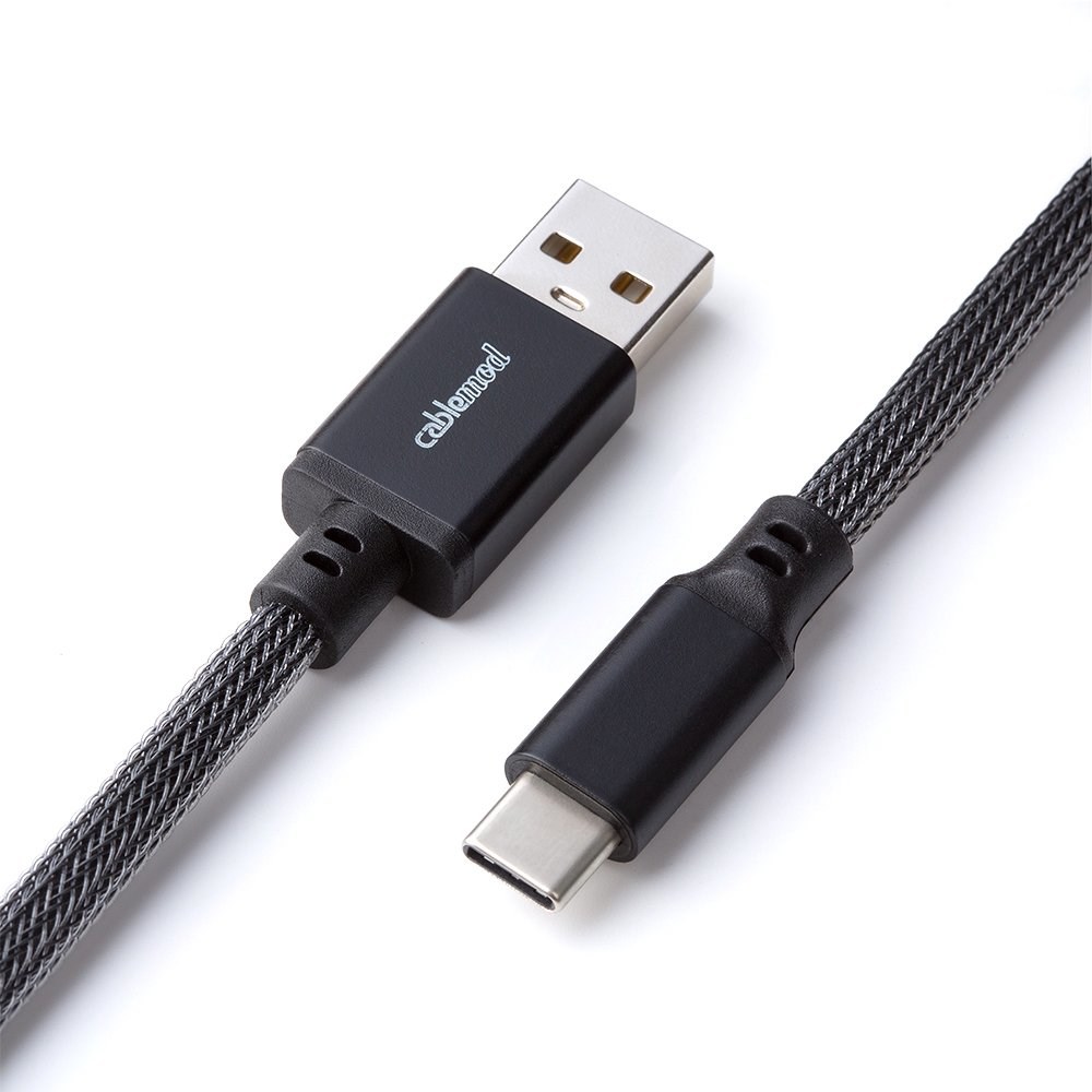 Kabel CableMod Classic Coiled Keyboard USB-C na USB Type A, Carbon Grey - 150cm (USB A, USB C, kutni konektori, dužina 1.5 m)-2