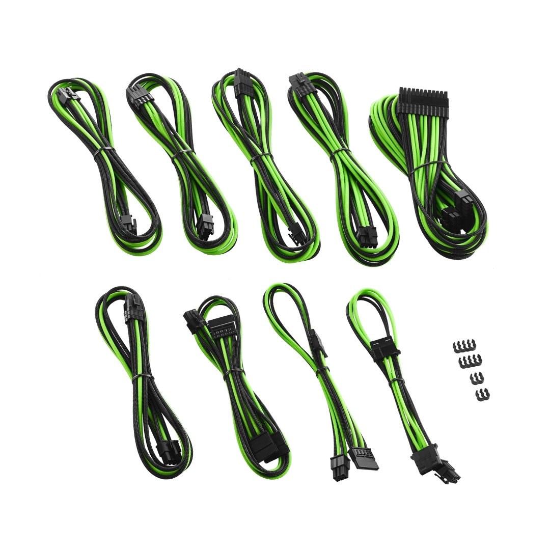 Komplet kabela CABLEMOD C-Series PRO ModMesh za RMi/RMx/RM (crna oznaka, crna/svijetlo zelena)-1