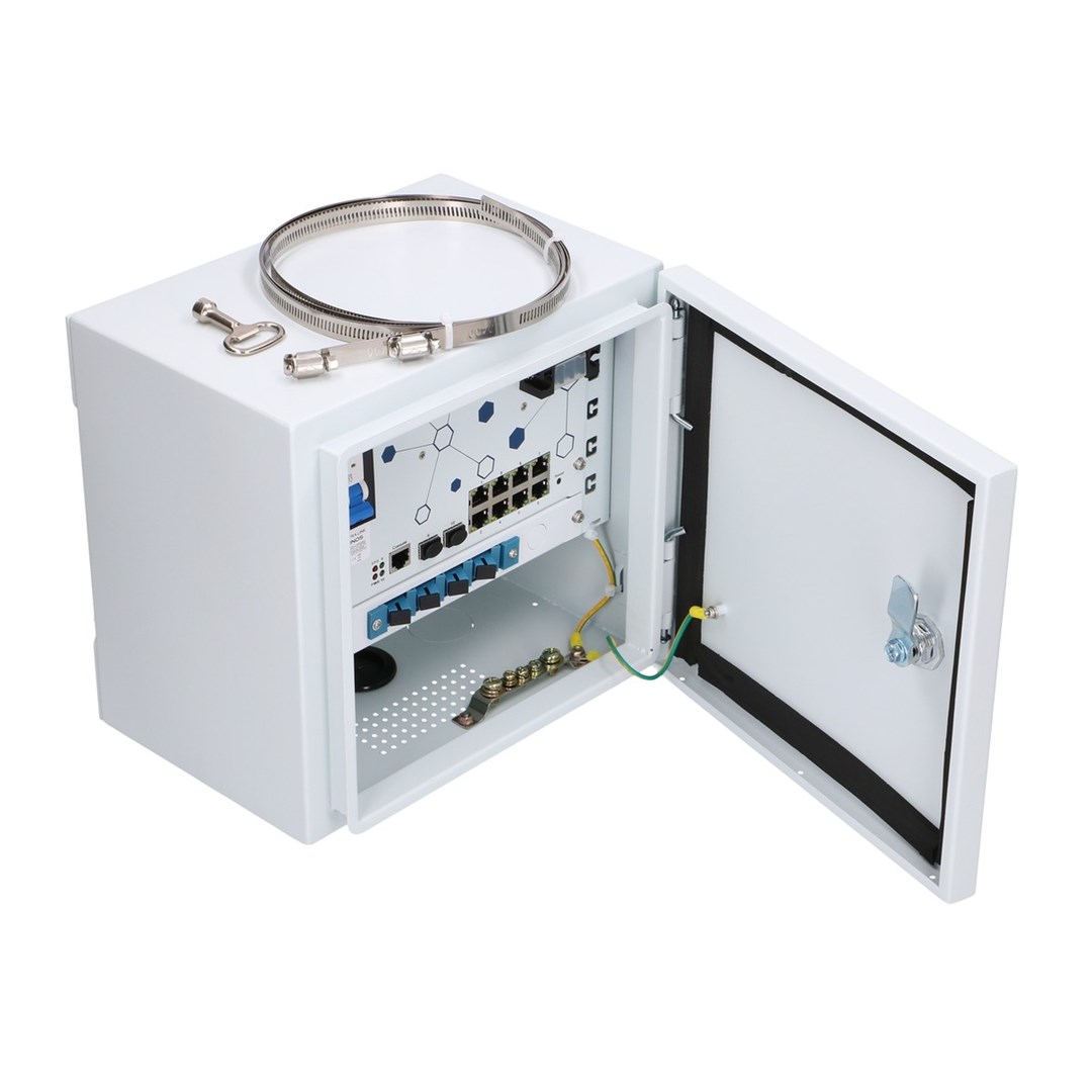 Vanjski PoE prekidač EXTRALINK Minos (8x RJ45 1000Mbps PoE, 2x SFP, 200W, L2, aktivno hlađenje)-0