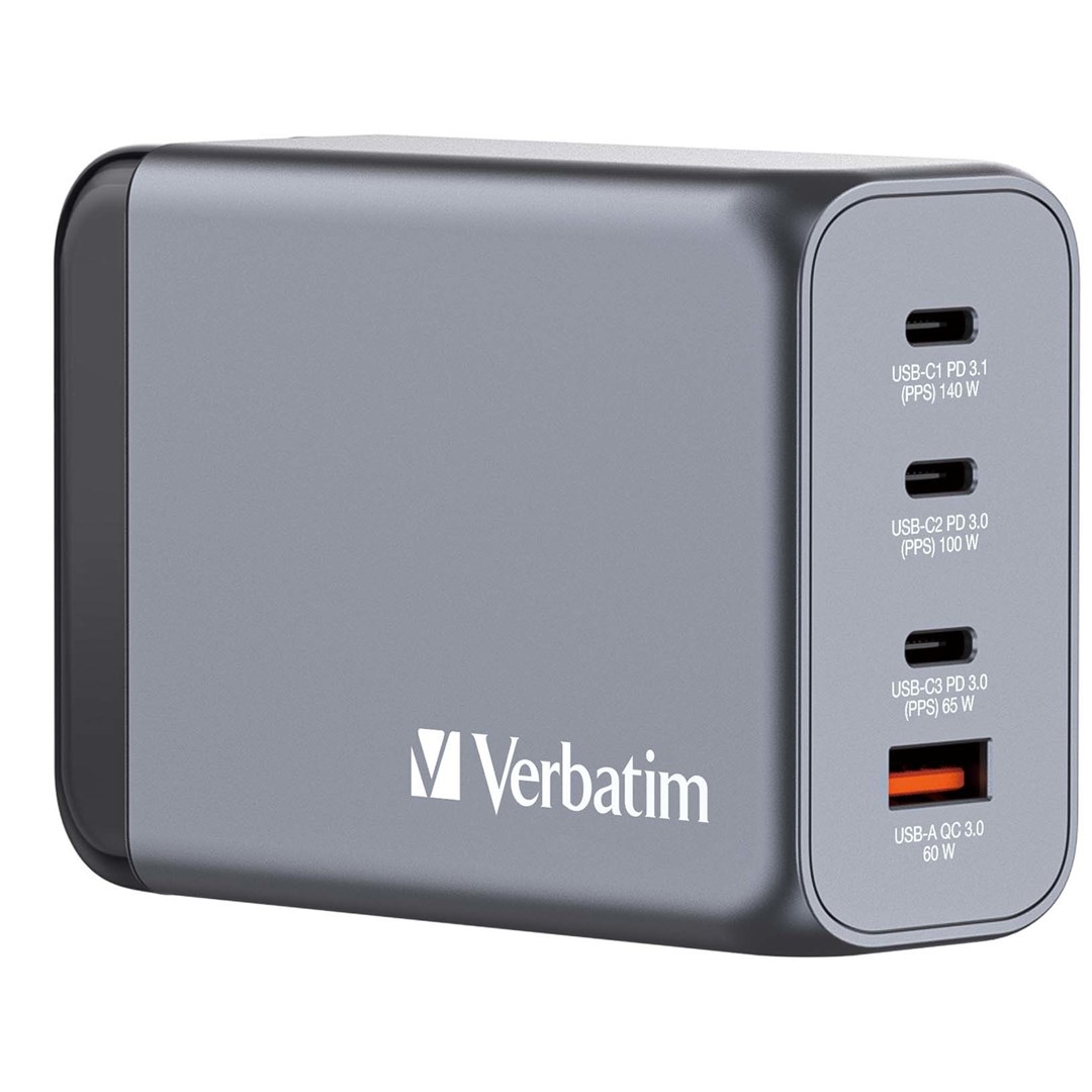 GaN punjač VERBATIM GNC-240 (4-portni, 240W, USB-A/C, putni)-0