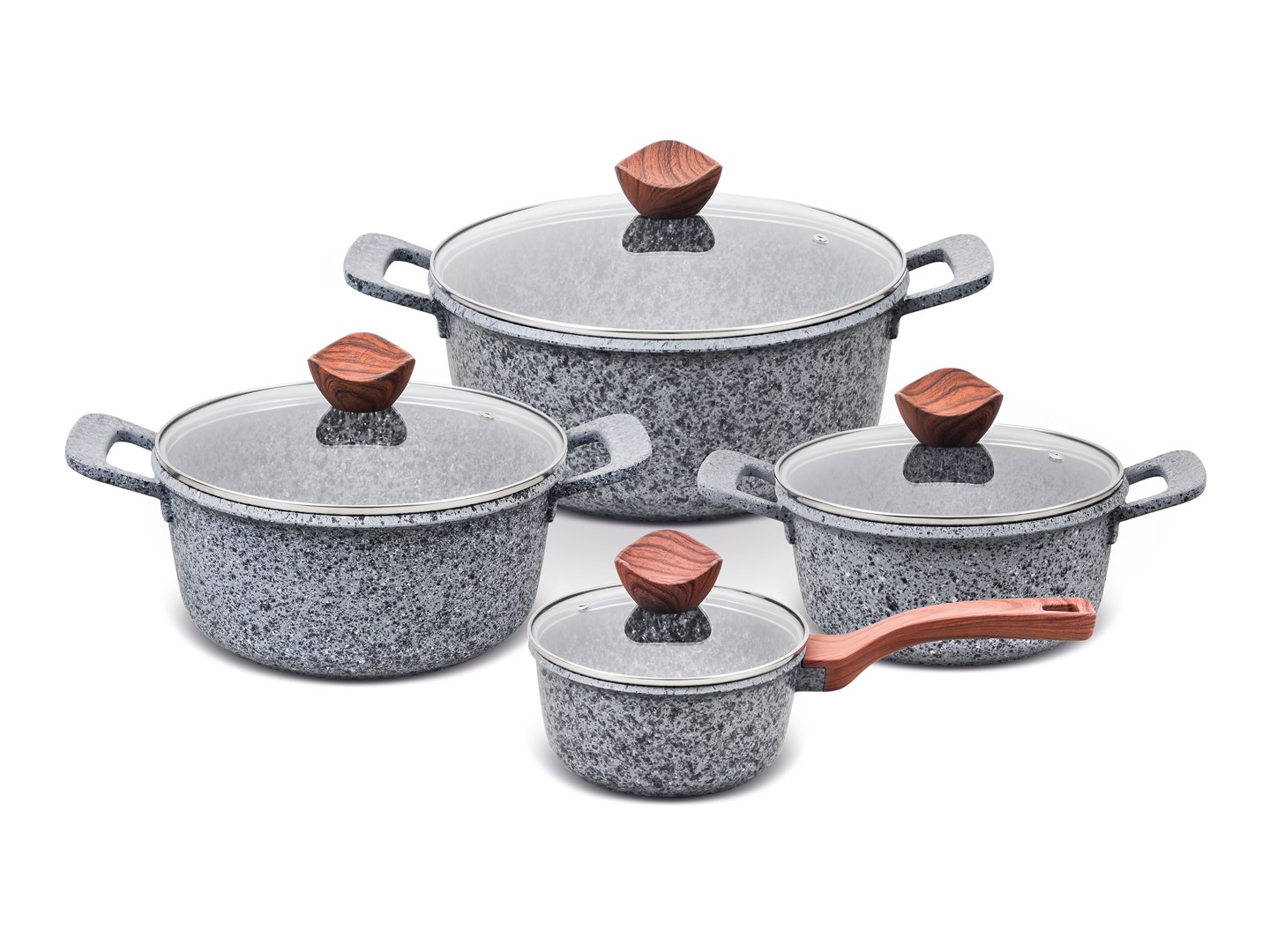 Set lonaca Promis Granite (tava 16 cm, lonci 20, 24, 28, smeđe ručke)-0