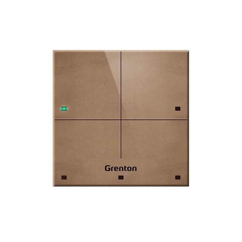 Grenton Touch Panel (4 touch polja, TF-Bus, svjetlo, prirodna koža, bronca)-0