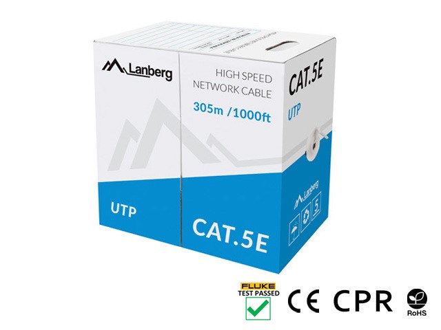 Mrežni kabel LANBERG UTP CAT.5E 305M CU WIRE GRAY (siva)-0