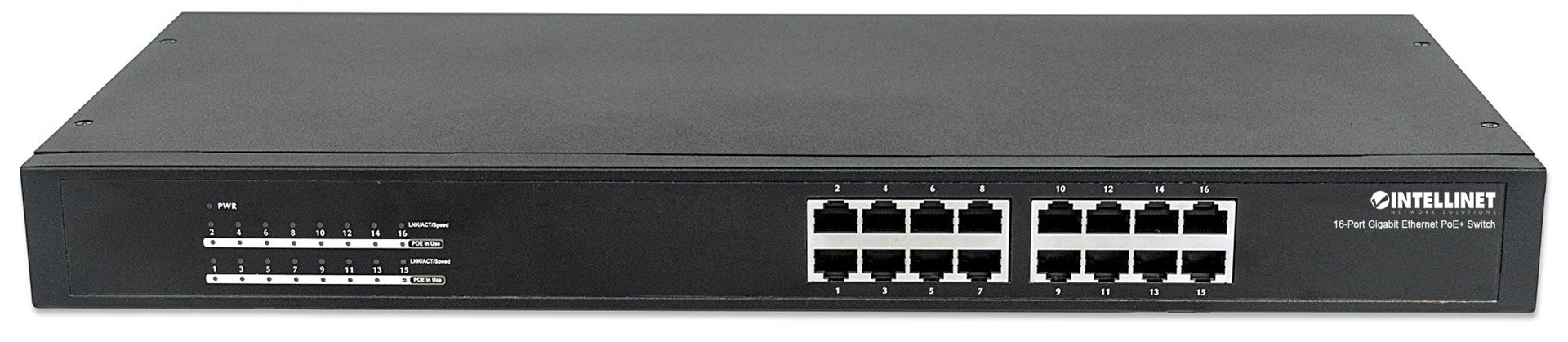 Mrežni prekidač INTELLINET 16-Port Gigabit Ethernet PoE+ Switch (16 x PoE portova, IEEE 802.3at/af Power-over-Ethernet (PoE+/PoE), Endspan, Rackmount)-4