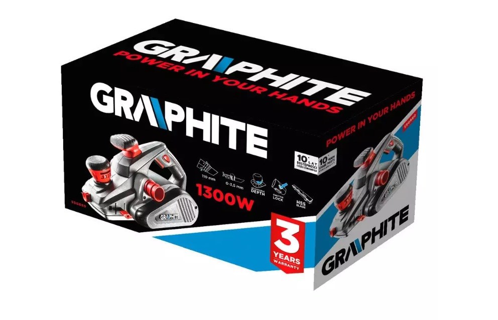 Električni Hobler GRAPHITE 1300W (Dubina hoblanja 3.5mm, Širina hoblanja 110mm)-6