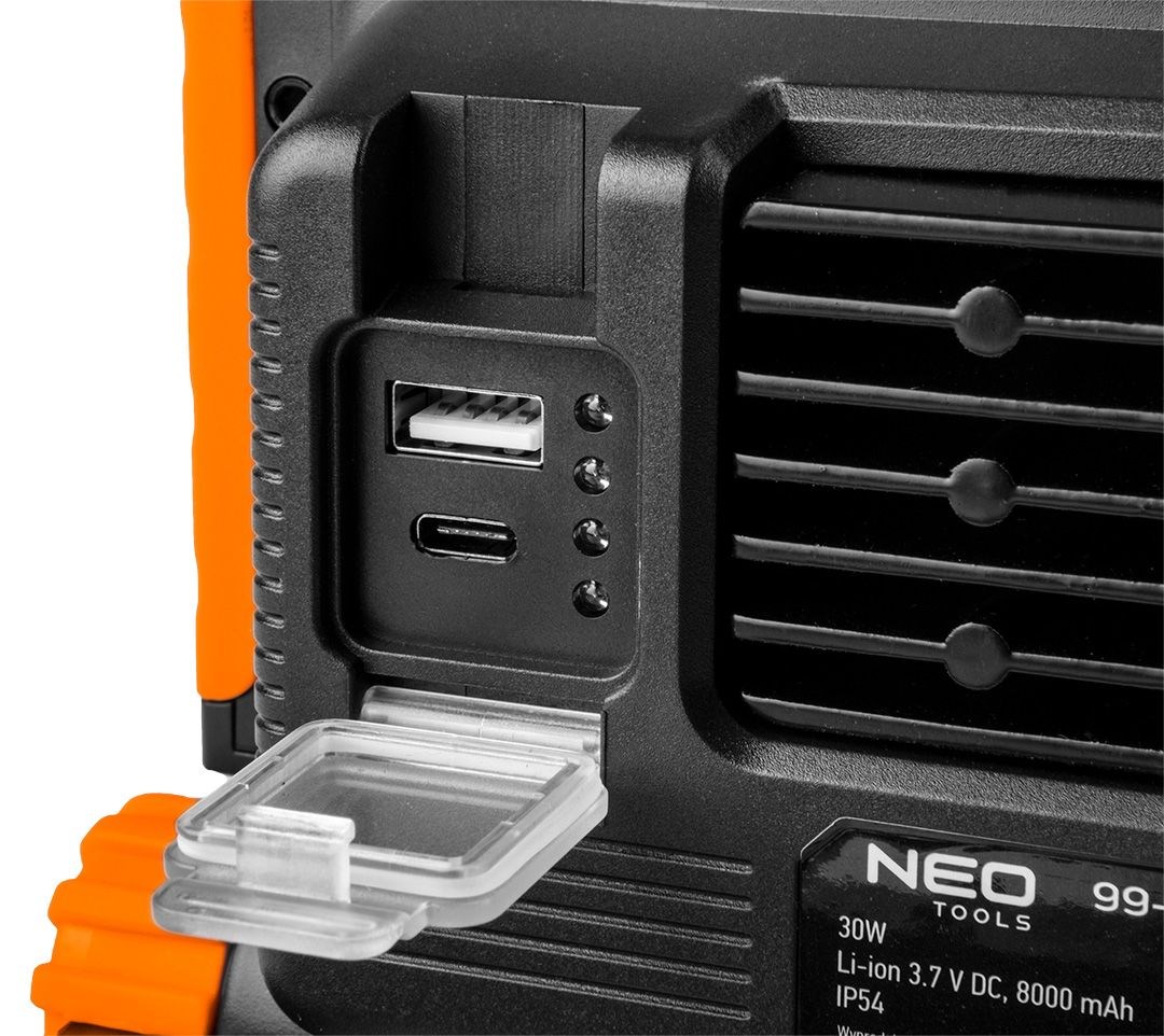 Akumulatorski LED reflektor NEO TOOLS 99-064 (20W, 2000 lm, 8000 mAh, Power Bank)-6