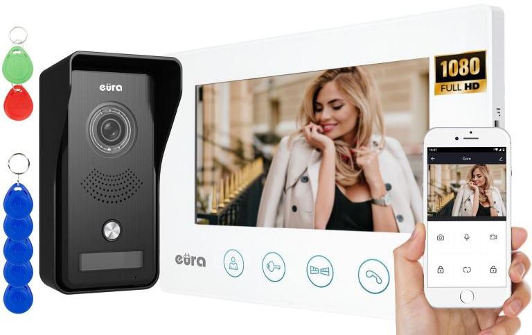 Video portafon Eura GAMMA+ VDP-42A3 (7" LCD, WiFi, TUYA, 1080p kamera) bijeli-0