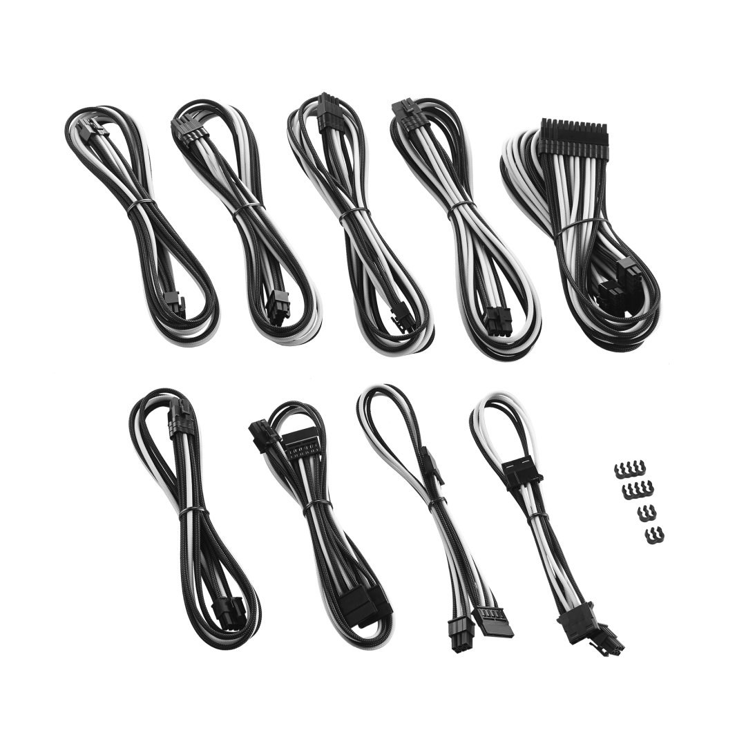 Komplet kabela CABLEMOD C-Series PRO ModMesh za RMi/RMx/RM (Crna oznaka, crno/bijelo)-1