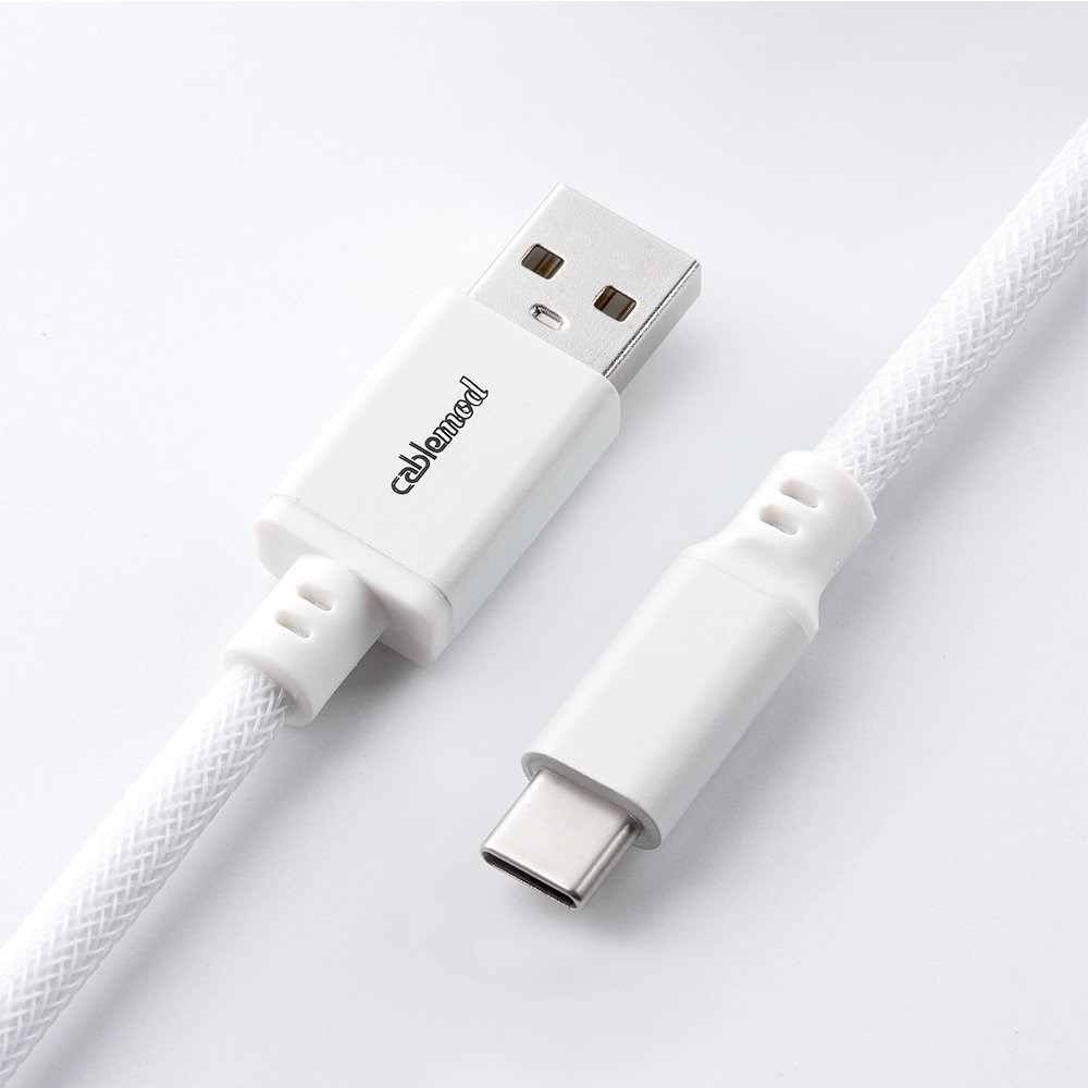 Spiralni Kabel za Tipkovnicu CABLEMOD Classic USB-C do USB Type A, (Bijela Boja, Duljina 150cm)-2
