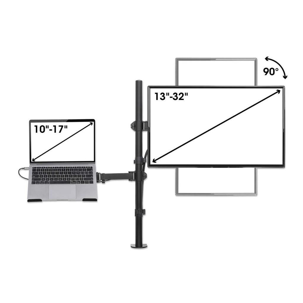 Držač za monitor MANHATTAN 13-32 inča (podesiv, crna boja)-6