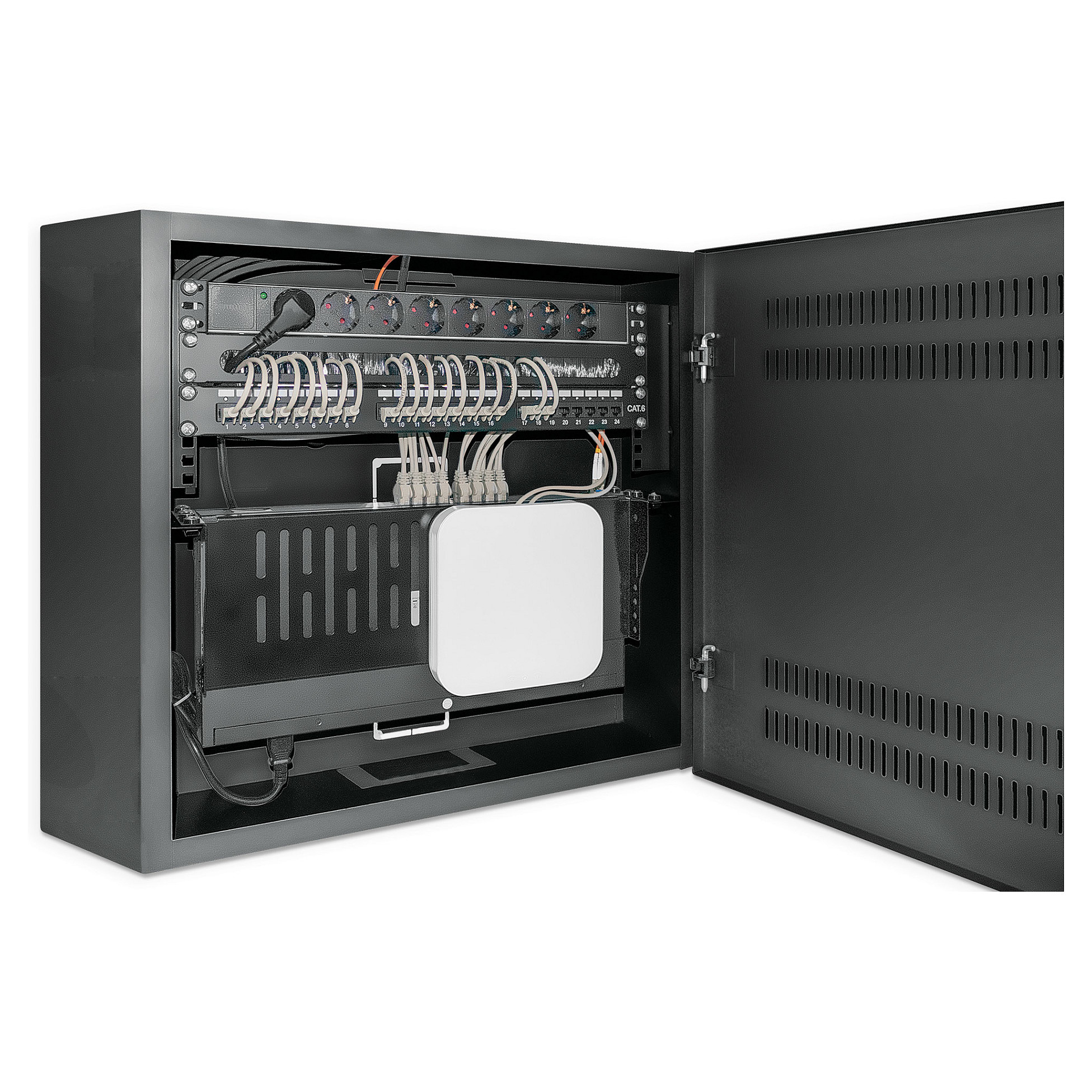 Ormarić za montažu na zid INTELLIENT 4U + 2U 19 Low Profile (Crna)-5
