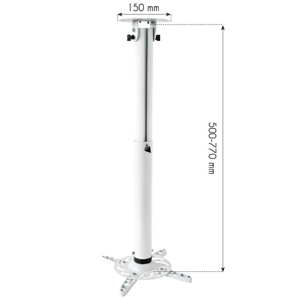 Stropni nosač za projektor TECHLY univerzalni (50-77 cm, 15 kg), bijela boja-2