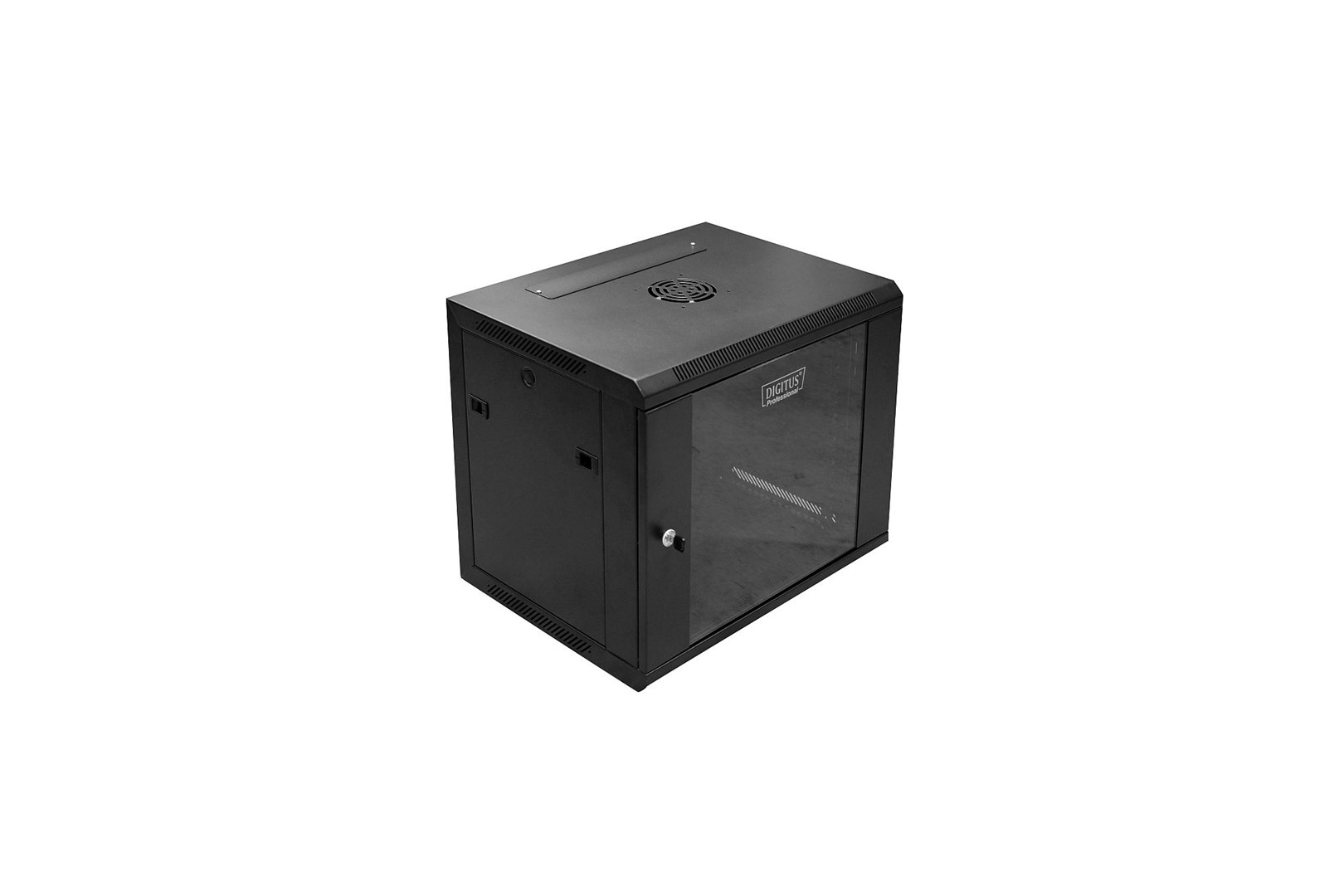 Mrežni ormar za montažu na zid 19" 9U rack 600x450 (crna, vrata od stakla, sklopiva, nosivost 60kg)-0