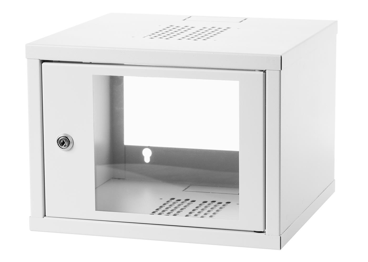 Mrežni ormar za montažu na zid 19" 4U rack 550x350 (staklena vrata, siva, sklopiva, nosivost 30kg)-2