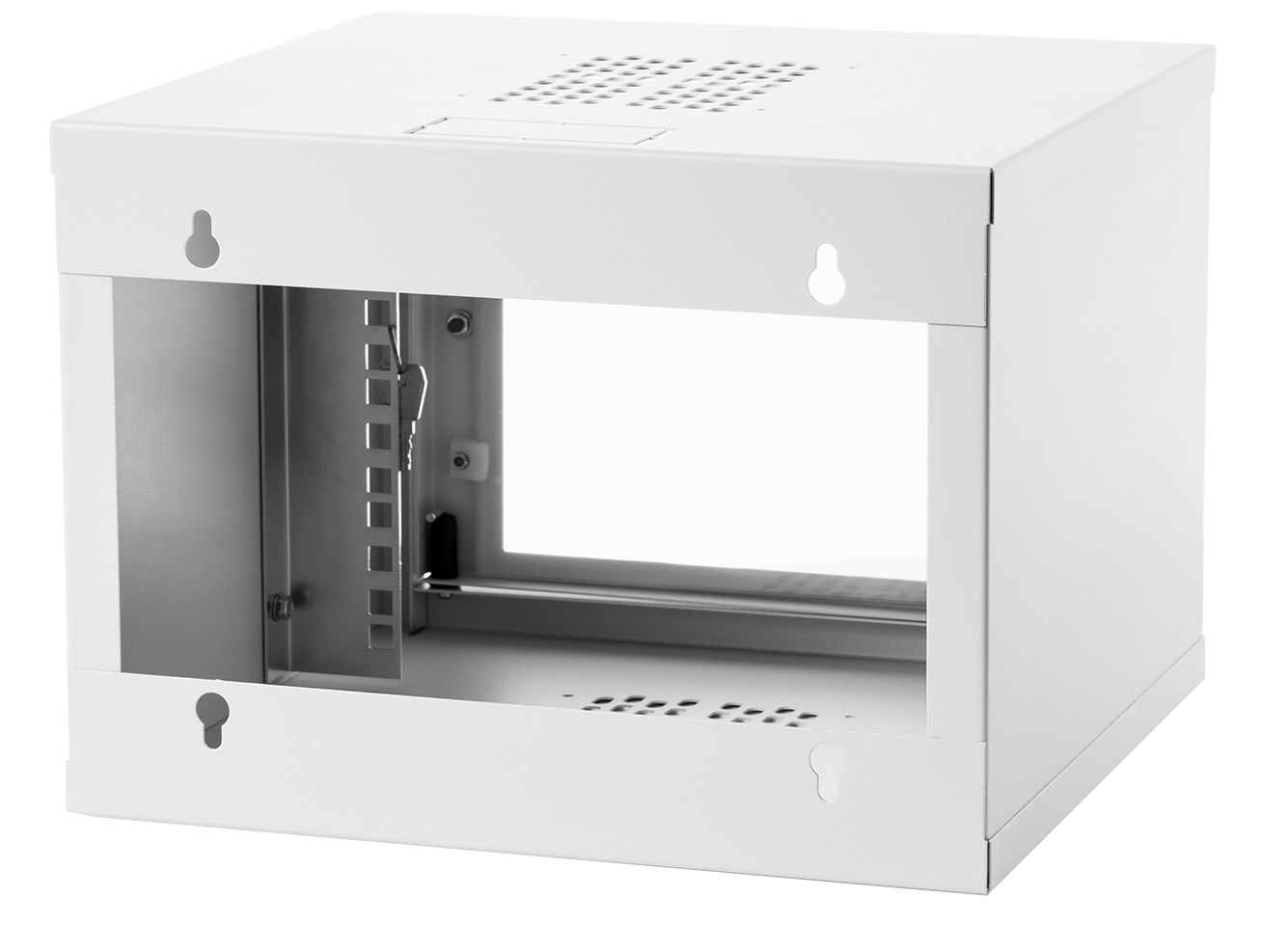 Mrežni ormar za montažu na zid 19" 4U rack 550x350 (staklena vrata, siva, sklopiva, nosivost 30kg)-1
