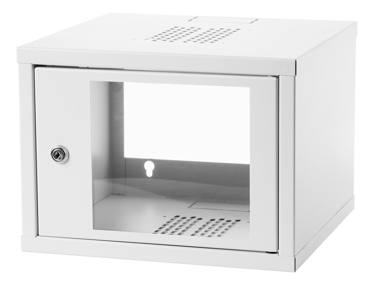 Mrežni ormar za montažu na zid 19" 4U rack 550x350 (staklena vrata, siva, sklopiva, nosivost 30kg)-0