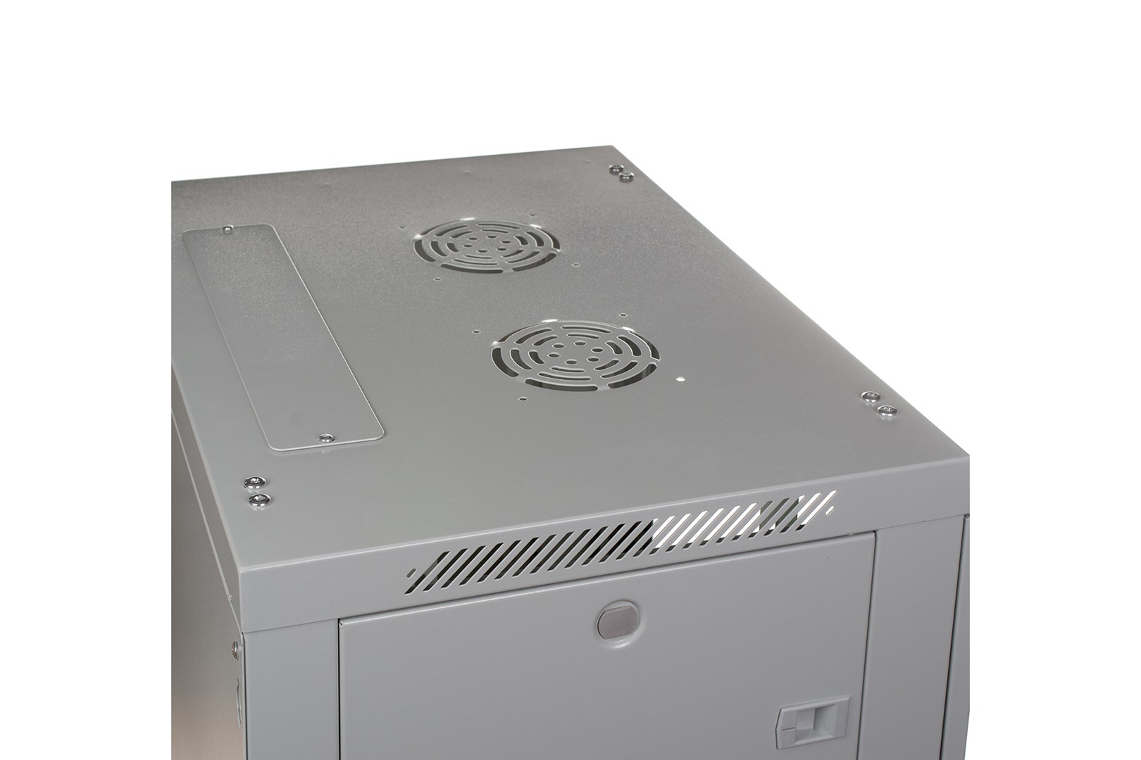 Mrežni ormar za montažu na zid DIGITUS 19" 12U rack 600x450 (staklena vrata, ne presavijen, nosivost 60kg, siva)-1