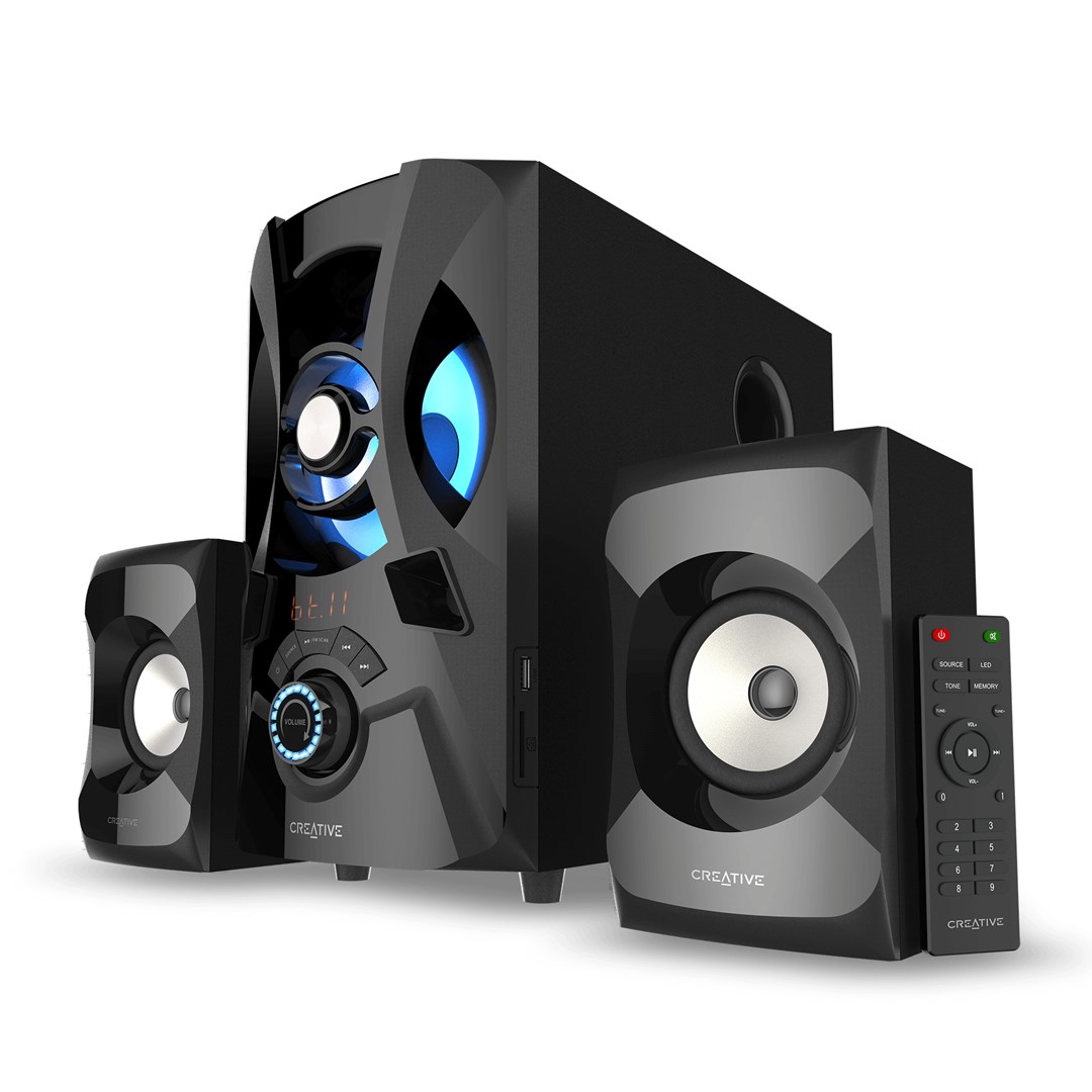 Glazbena mini linija CREATIVE Labs SBS E2900 (Bluetooth, USB, AUX, FM, Subwoofer 30W, 15Wx2, Black)-7