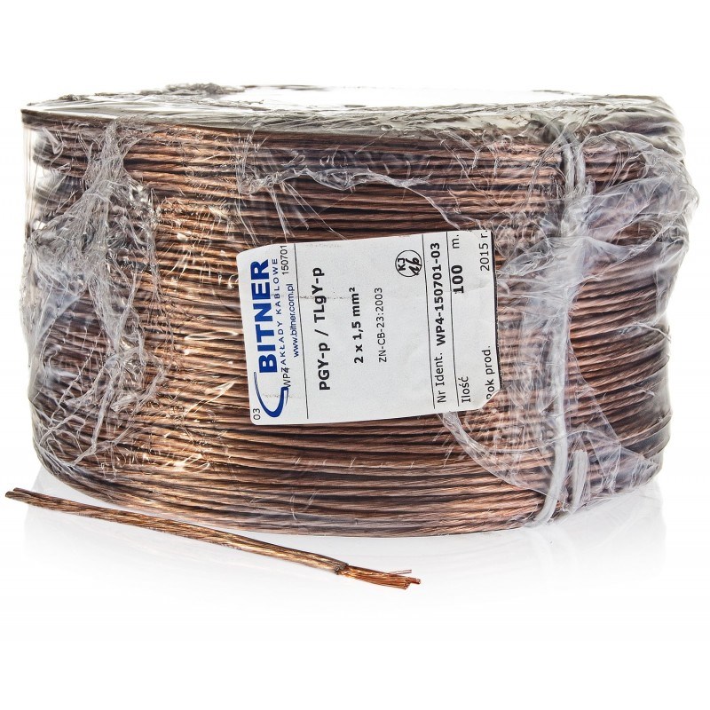 Kabel za zvučnike BITNER BiTsound PGY-p (TLgY) 2x1.5mm² (100m rola, OFC bakar)-0
