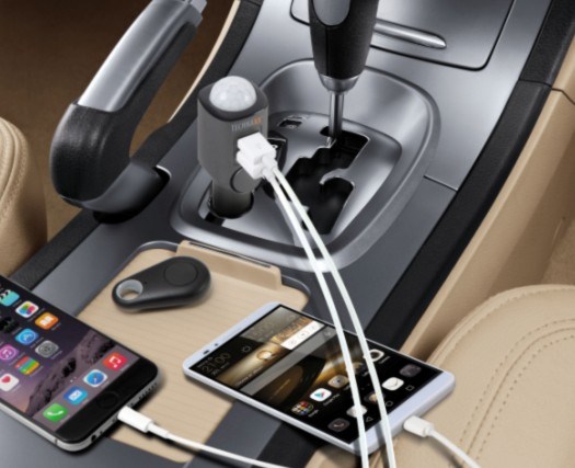 Car Alarm & Car Charger 2in1 2xUSB Technaxx (Black)-5