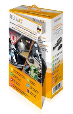 Car Alarm & Car Charger 2in1 2xUSB Technaxx (Black)-8