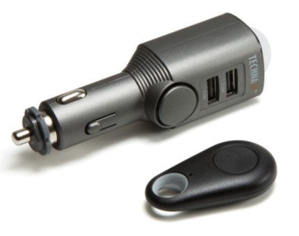 Car Alarm & Car Charger 2in1 2xUSB Technaxx (Black)-0